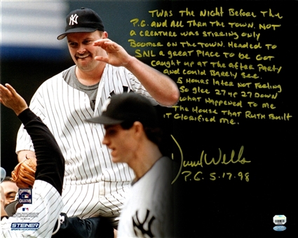 David Wells Signed & Inscribed 16x20 1998 Perfect Game Photo (Steiner & Fanatics)